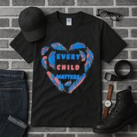 Every Child Matters Feather Heart Colorful Tall T-Shirt