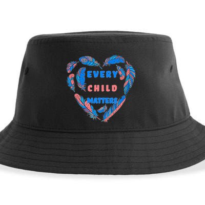 Every Child Matters Feather Heart Colorful Sustainable Bucket Hat