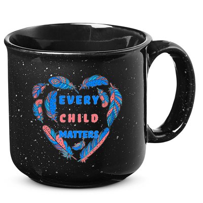 Every Child Matters Feather Heart Colorful 15oz Campfire Ceramic Mug