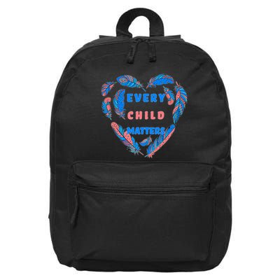 Every Child Matters Feather Heart Colorful 16 in Basic Backpack