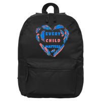 Every Child Matters Feather Heart Colorful 16 in Basic Backpack