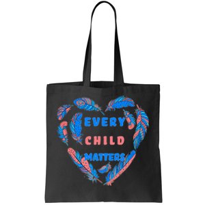 Every Child Matters Feather Heart Colorful Tote Bag