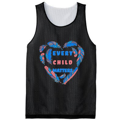 Every Child Matters Feather Heart Colorful Mesh Reversible Basketball Jersey Tank