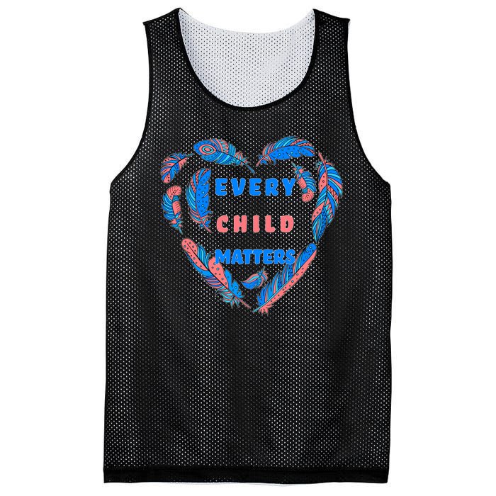 Every Child Matters Feather Heart Colorful Mesh Reversible Basketball Jersey Tank