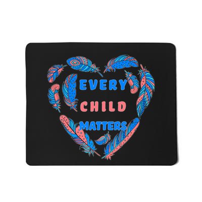 Every Child Matters Feather Heart Colorful Mousepad