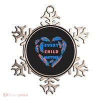 Every Child Matters Feather Heart Colorful Metallic Star Ornament