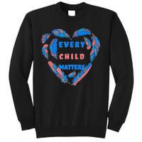 Every Child Matters Feather Heart Colorful Tall Sweatshirt