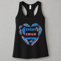 Every Child Matters Feather Heart Colorful Womens Tank Top
