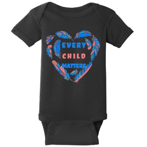 Every Child Matters Feather Heart Colorful Baby Bodysuit