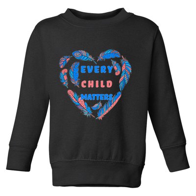 Every Child Matters Feather Heart Colorful Toddler Sweatshirt
