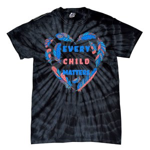 Every Child Matters Feather Heart Colorful Tie-Dye T-Shirt