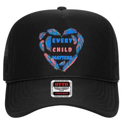 Every Child Matters Feather Heart Colorful Trucker Hat
