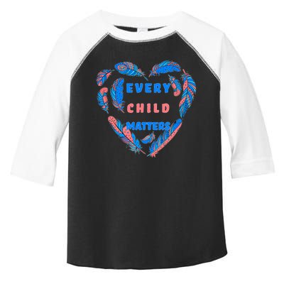 Every Child Matters Feather Heart Colorful Toddler Fine Jersey T-Shirt