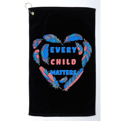 Every Child Matters Feather Heart Colorful Golf Towel