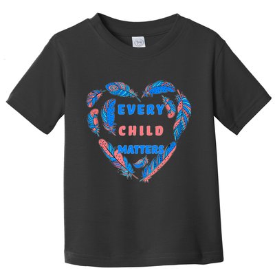 Every Child Matters Feather Heart Colorful Toddler T-Shirt