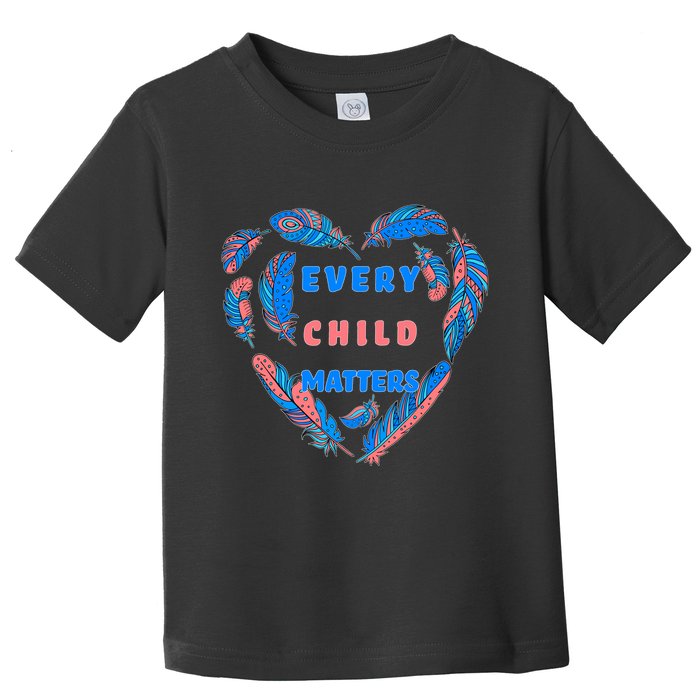 Every Child Matters Feather Heart Colorful Toddler T-Shirt