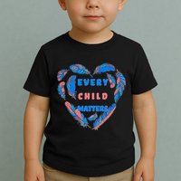 Every Child Matters Feather Heart Colorful Toddler T-Shirt