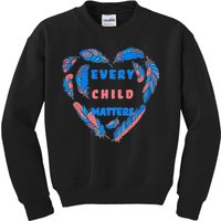 Every Child Matters Feather Heart Colorful Kids Sweatshirt