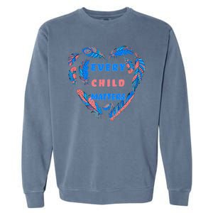 Every Child Matters Feather Heart Colorful Garment-Dyed Sweatshirt