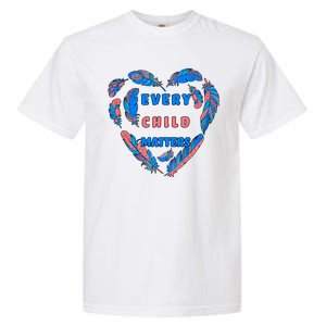 Every Child Matters Feather Heart Colorful Garment-Dyed Heavyweight T-Shirt