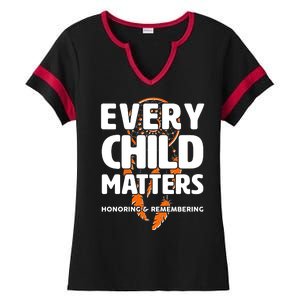 Every Child Matters Honoring and Remembering Ladies Halftime Notch Neck Tee