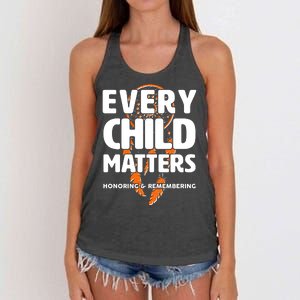 Every Child Matters Honoring and Remembering Women's Knotted Racerback Tank