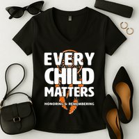Every Child Matters Honoring and Remembering Women's V-Neck T-Shirt