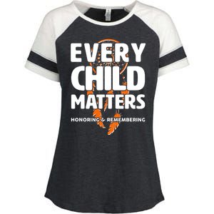 Every Child Matters Honoring and Remembering Enza Ladies Jersey Colorblock Tee