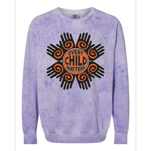 Every Child Matters Native American Hand Pattern Colorblast Crewneck Sweatshirt