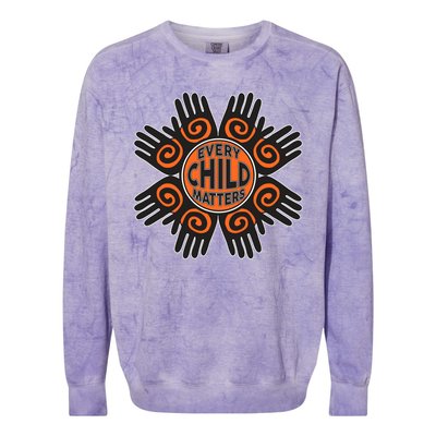 Every Child Matters Native American Hand Pattern Colorblast Crewneck Sweatshirt