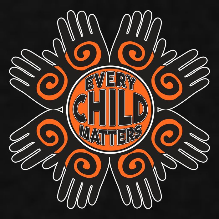 Every Child Matters Native American Hand Pattern Ladies PosiCharge Tri-Blend Wicking Tank