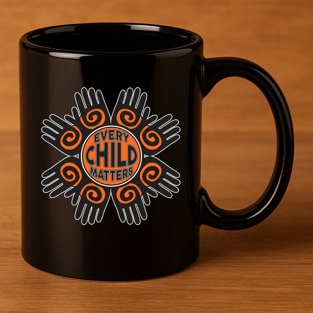 Every Child Matters Native American Hand Pattern 11oz C Handle Ceramic Mug