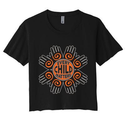 Every Child Matters Native American Hand Pattern Crop Top