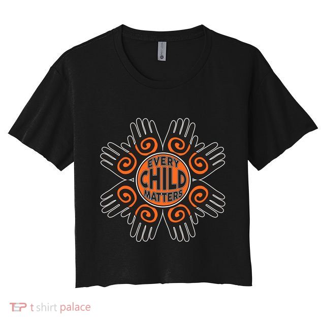Every Child Matters Native American Hand Pattern Crop Top