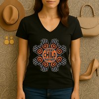 Every Child Matters Native American Hand Pattern Women's V-Neck T-Shirt