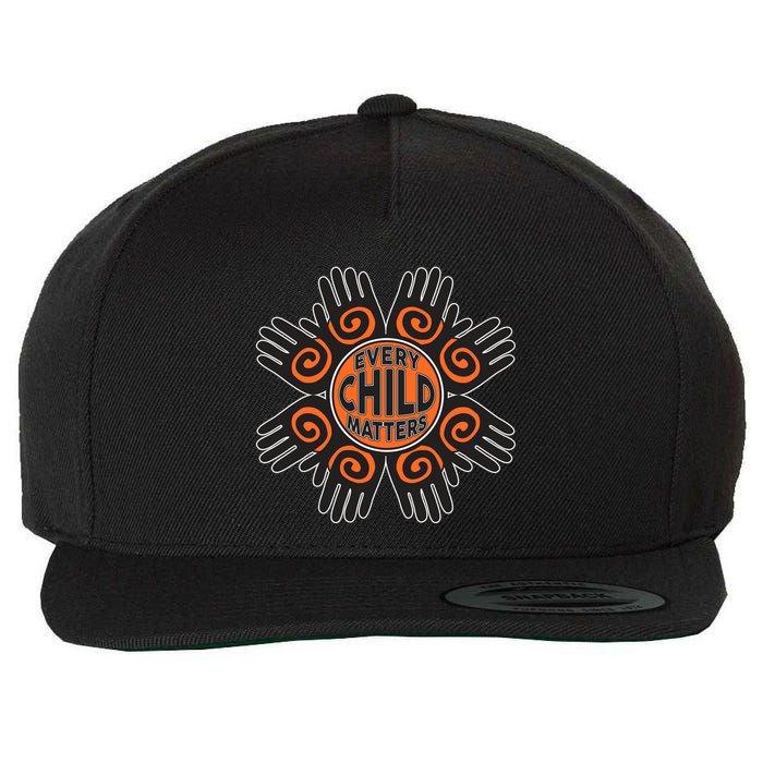 Every Child Matters Native American Hand Pattern Wool Snapback Cap