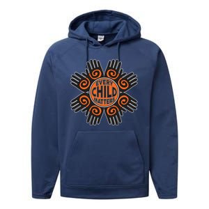 Every Child Matters Native American Hand Pattern Performance Fleece Hoodie