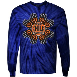 Every Child Matters Native American Hand Pattern Tie-Dye Long Sleeve Shirt