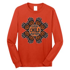 Every Child Matters Native American Hand Pattern Long Sleeve Shirt