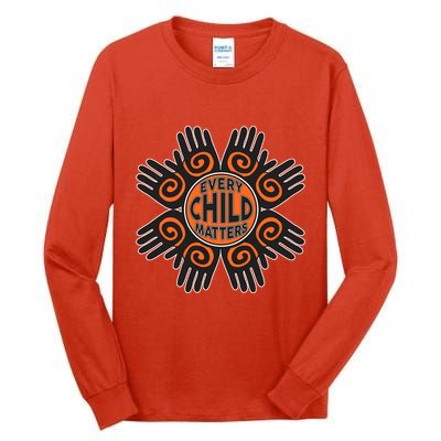Every Child Matters Native American Hand Pattern Tall Long Sleeve T-Shirt