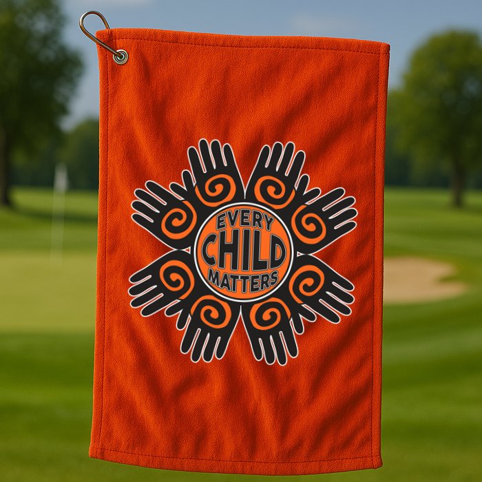 Every Child Matters Native American Hand Pattern Golf Towel