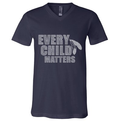 Every Child Matters Sketchy Pattern V-Neck T-Shirt