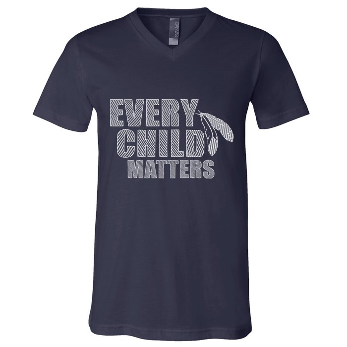 Every Child Matters Sketchy Pattern V-Neck T-Shirt