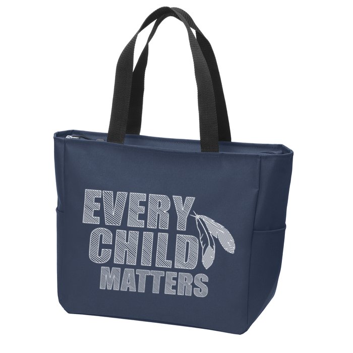 Every Child Matters Sketchy Pattern Zip Tote Bag