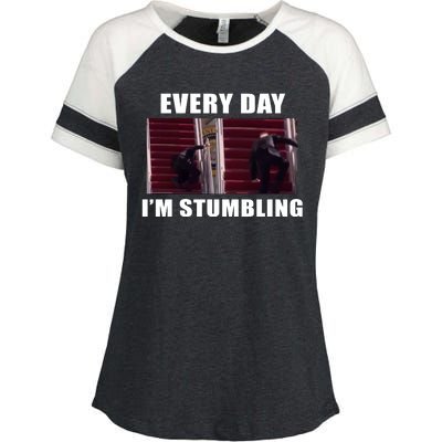 Every Day I'm stumbling Funny Biden Enza Ladies Jersey Colorblock Tee