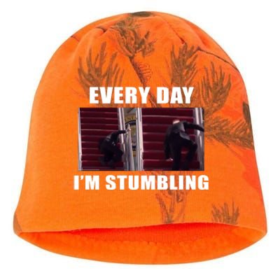 Every Day I'm stumbling Funny Biden Kati - Camo Knit Beanie