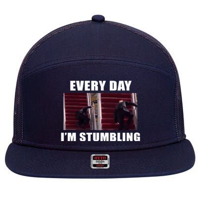 Every Day I'm stumbling Funny Biden 7 Panel Mesh Trucker Snapback Hat