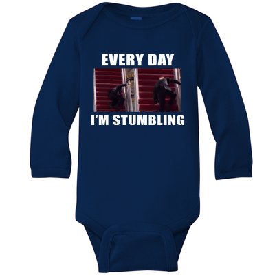 Every Day I'm stumbling Funny Biden Baby Long Sleeve Bodysuit