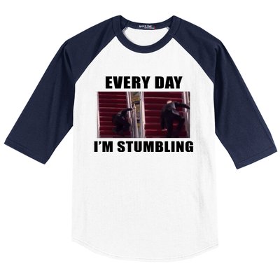 Every Day I'm stumbling Funny Biden Baseball Sleeve Shirt