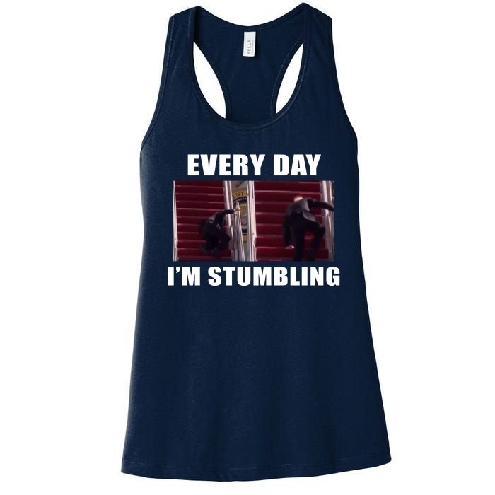 Every Day I'm stumbling Funny Biden Women's Racerback Tank